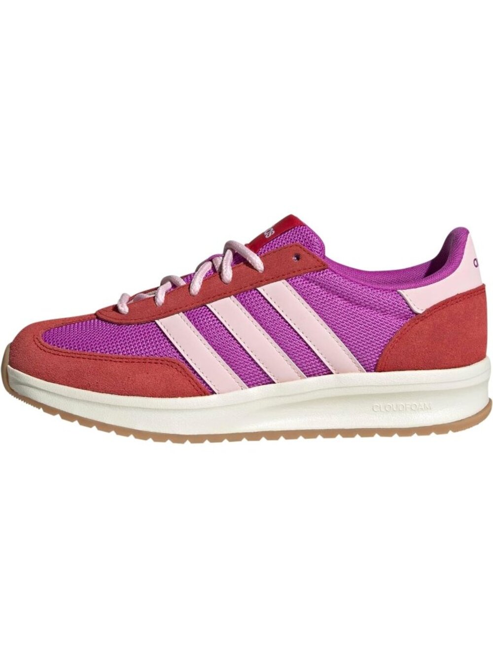 Womens Purple Pink Rubber Run 70s Lace-Up Closure Breathable Athletic Shoes